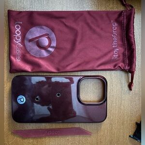 Maroon shimmer Pro iPhone 13 loopy case